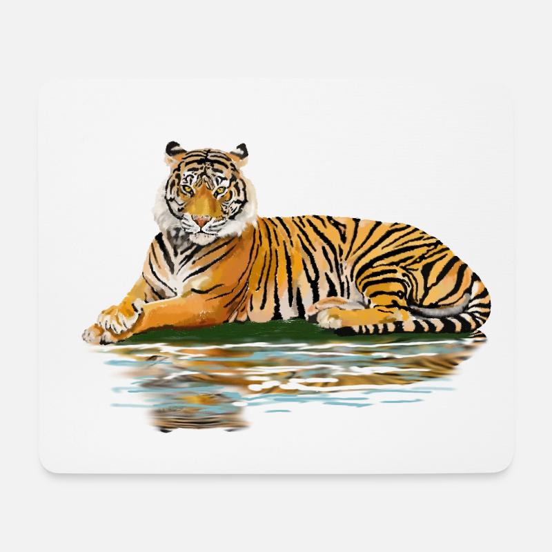 Tiger - Mousepad (Querformat) - Weiß