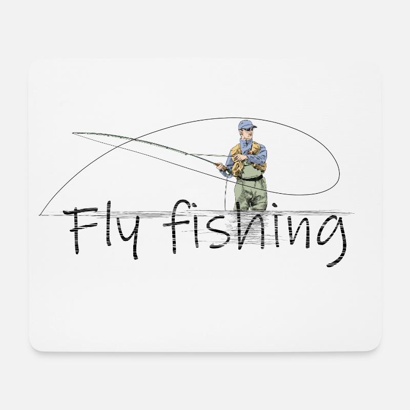 Fly fishing - Mousepad (Querformat) - Weiß