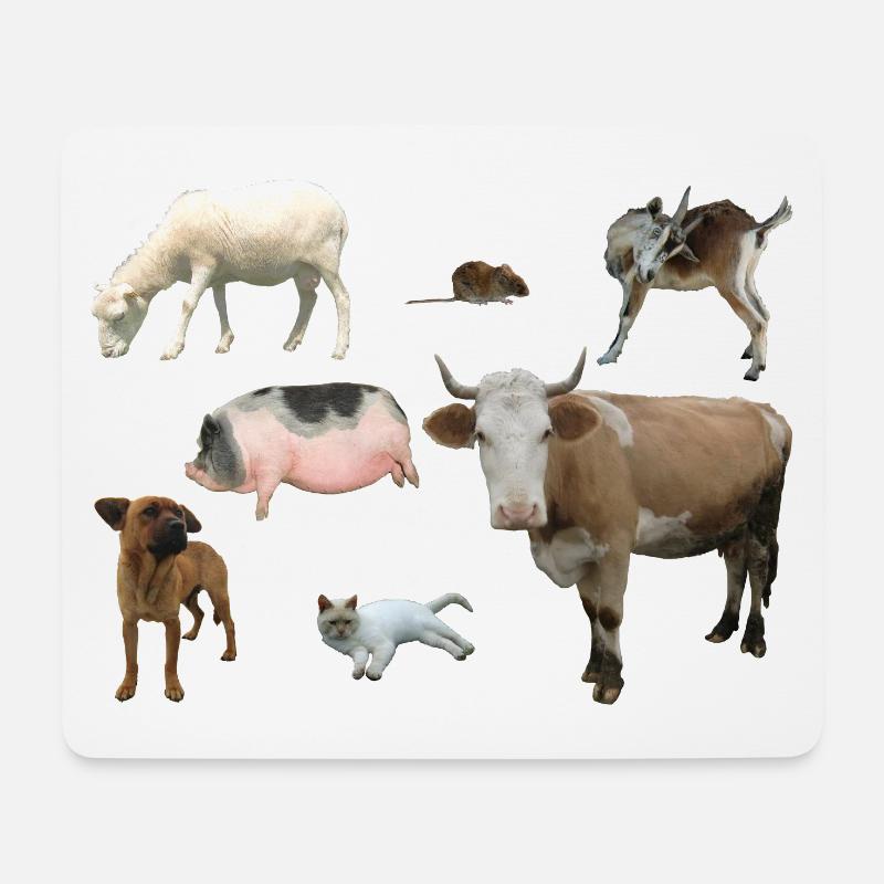 Ferme - Tapis de souris (format paysage) - blanc