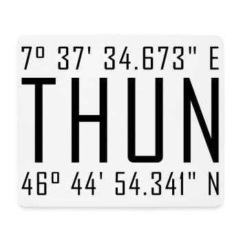 Coordonnées de Thun – Typographie avec référence locale Besch - Tapis de souris (format paysage) - blanc - Devant