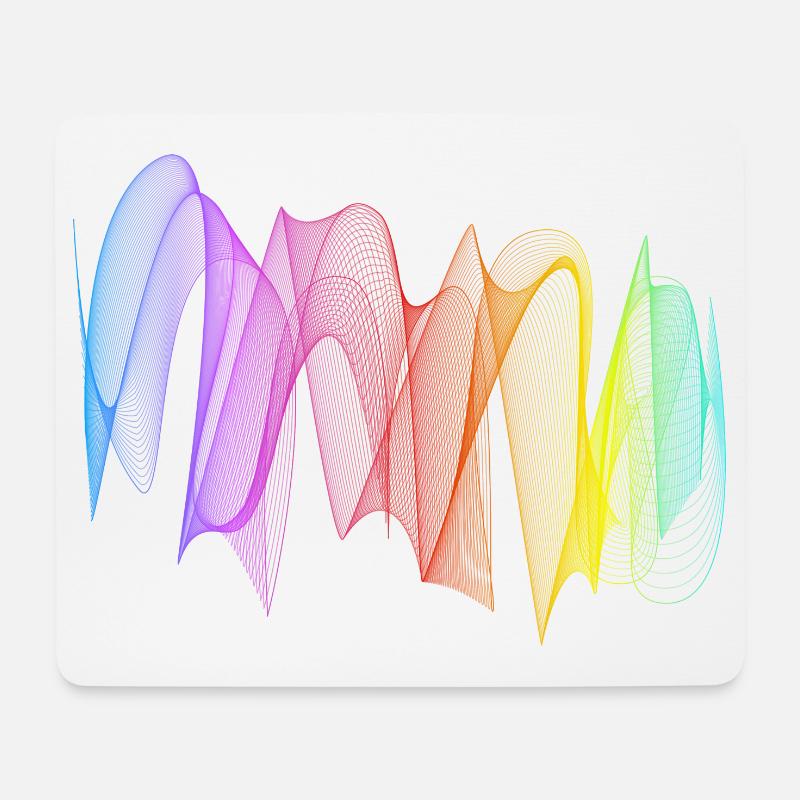 Abstrakte Linien Design 07 - Mousepad (Querformat) - Weiß