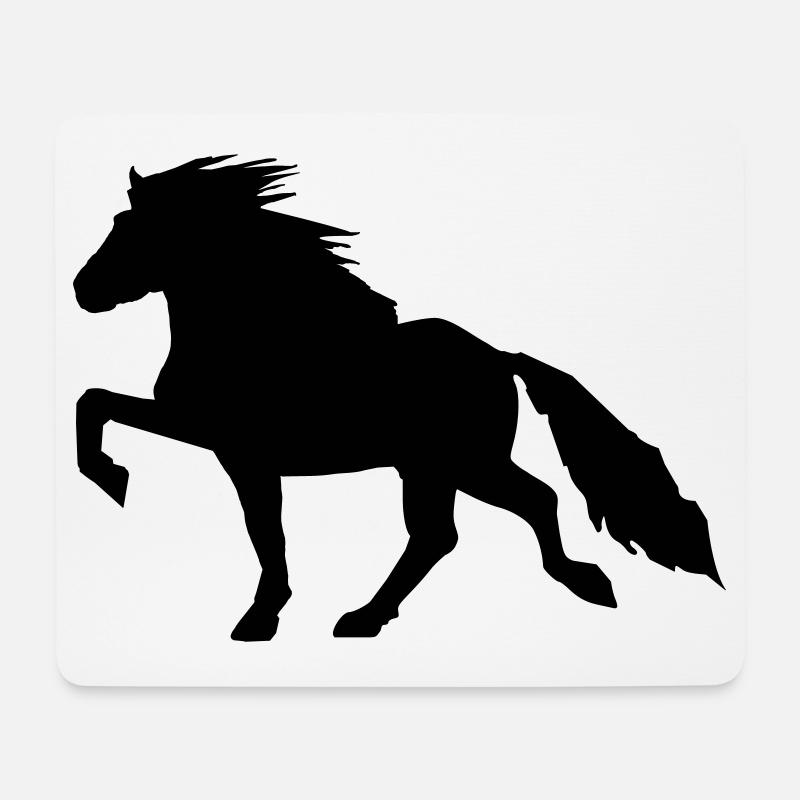 Kraftvolles Islandpferd Tölt 7 - Mousepad (Querformat) - Weiß