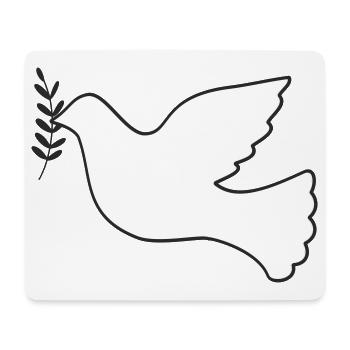 Friedenstaube mit Zweig - Mousepad (Querformat) - Weiß - Vorne