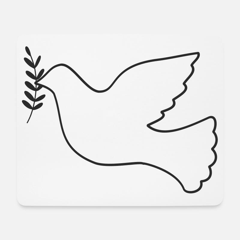 Friedenstaube mit Zweig - Mousepad (Querformat) - Weiß