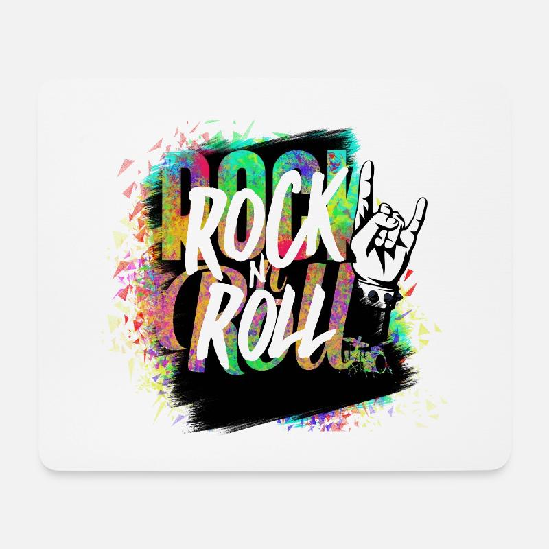 Rock n Roll Farbexplosion - Mousepad (Querformat) - Weiß