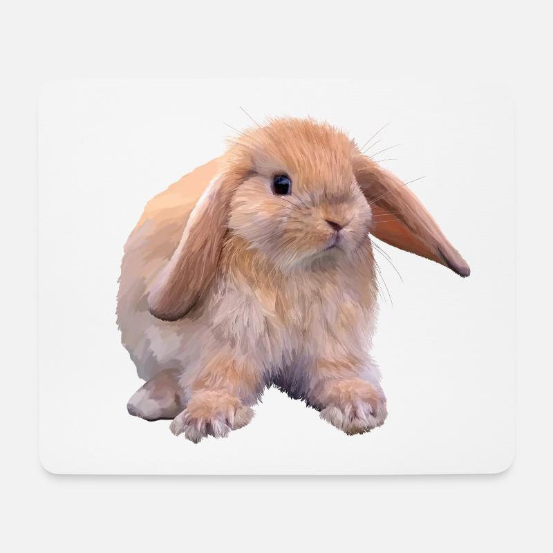 Kaninchen - Mousepad (Querformat) - Weiß