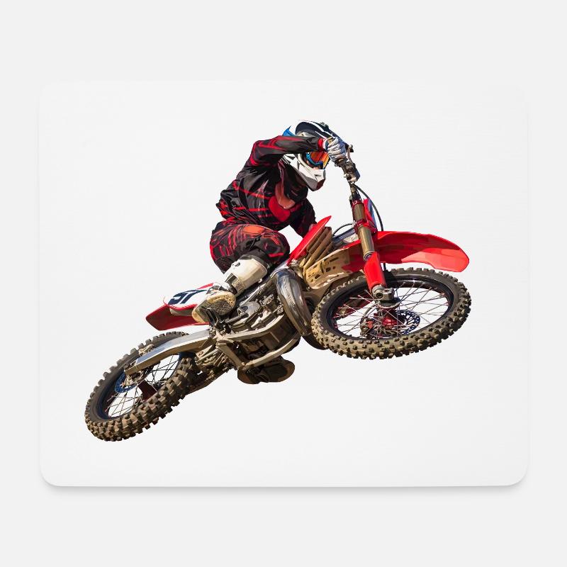 Motocross - Mousepad (Querformat) - Weiß