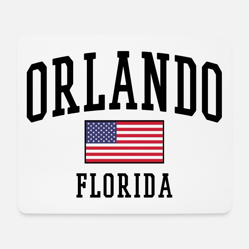 Orlando Florida Design mit USA Flagge - Mousepad (Querformat) - Weiß