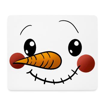 Kuschelig Schneemann Gesicht - Mousepad (Querformat) - Weiß - Vorne