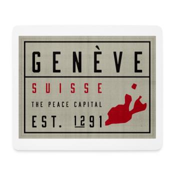 Genève Suisse Capitale de la Paix Millésime - Tapis de souris (format paysage) - blanc - Devant