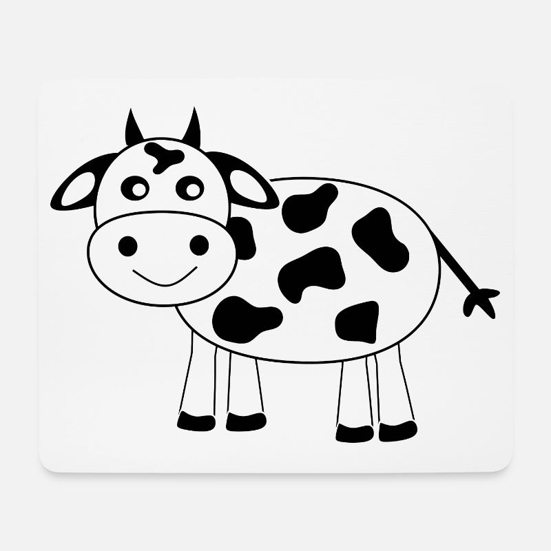 Kuh - Mousepad (Querformat) - Weiß