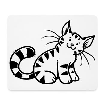 Chaton de dessin animé - Tapis de souris (format paysage) - blanc - Devant