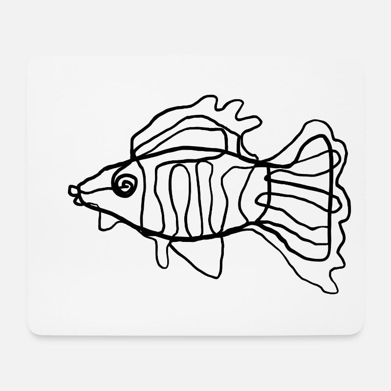 Fisch - Mousepad (Querformat) - Weiß