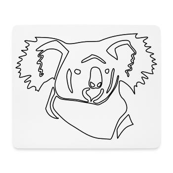 Koala Linienkunst - Mousepad (Querformat) - Weiß - Vorne