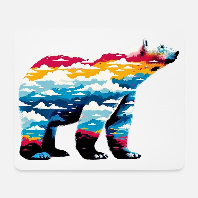 Eisbär - Mousepad (Querformat) - Weiß