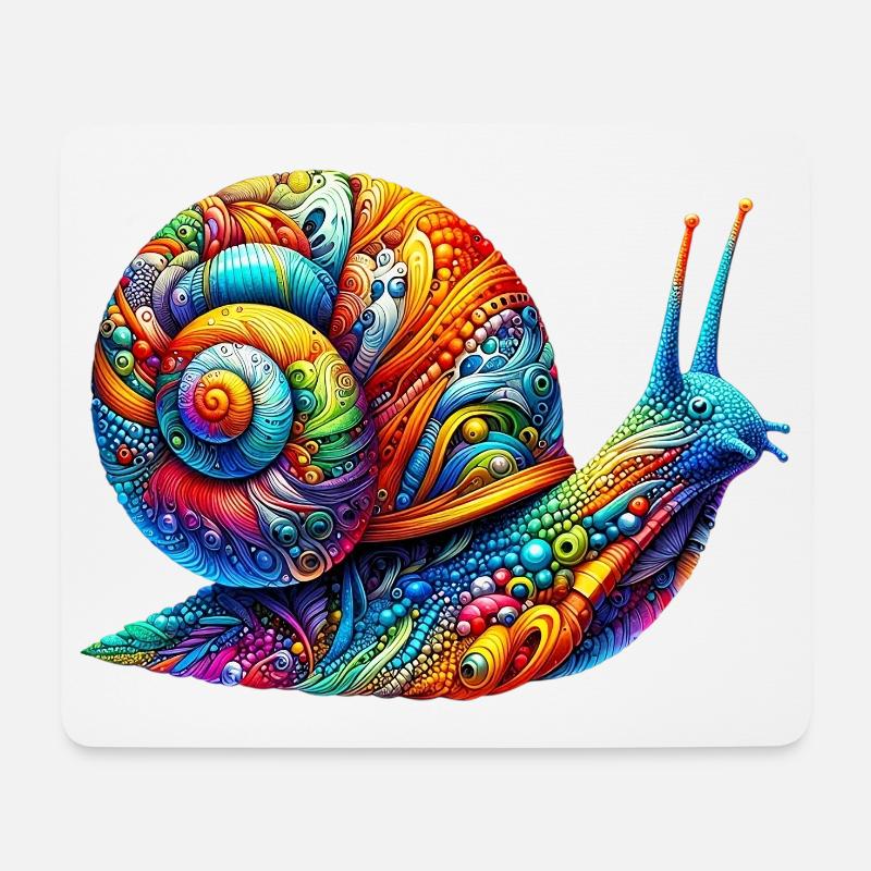 Schnecke - Mousepad (Querformat) - Weiß