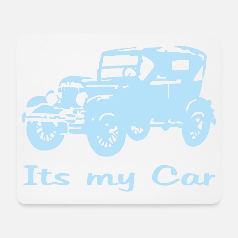 Oldtimer motiv mit Schrift - Mousepad (Querformat) - Weiß