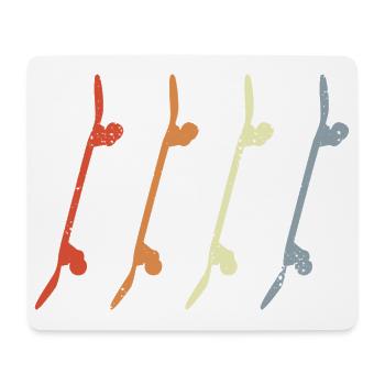 Skateboards Retro Look - Mousepad (Querformat) - Weiß - Vorne