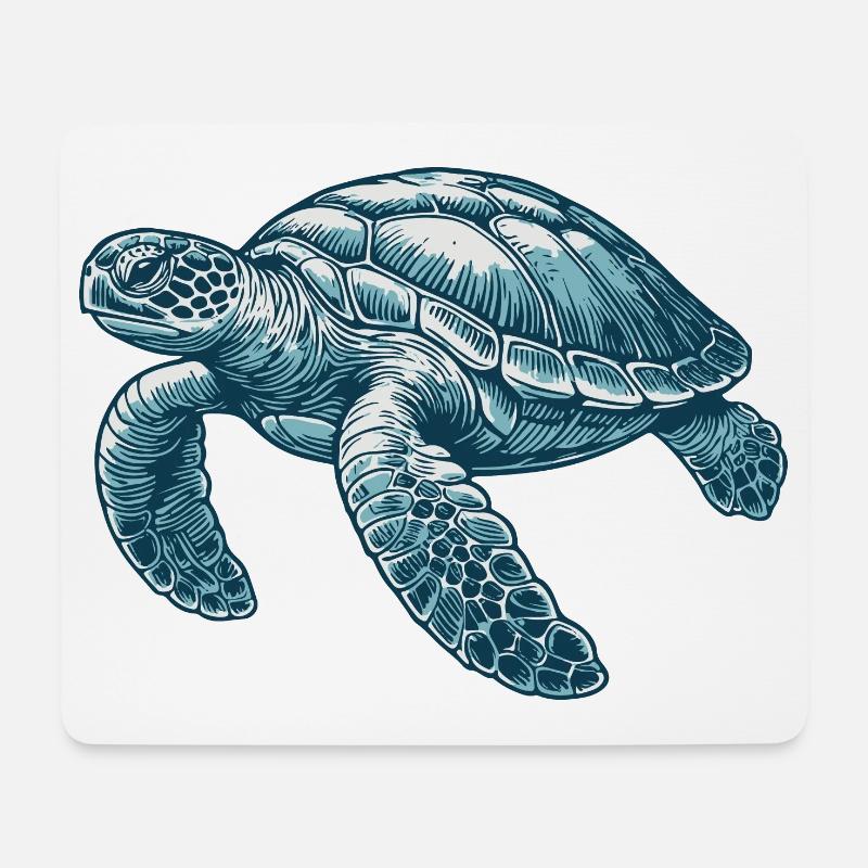 Wasserschildkröte - Mousepad (Querformat) - Weiß
