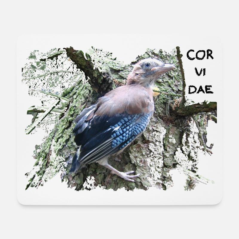 Jay Corvidae - Mouse Pad (horizontal) - white