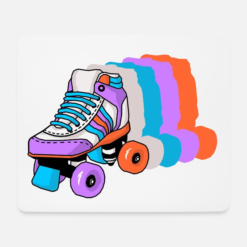 Rollschuh Schlittschuhläufer - Mousepad (Querformat) - Weiß