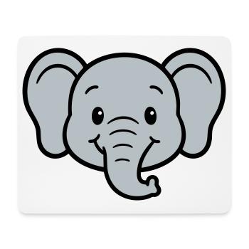 Verspielter Elefanten-Print für Kinder - Mousepad (Querformat) - Weiß - Vorne