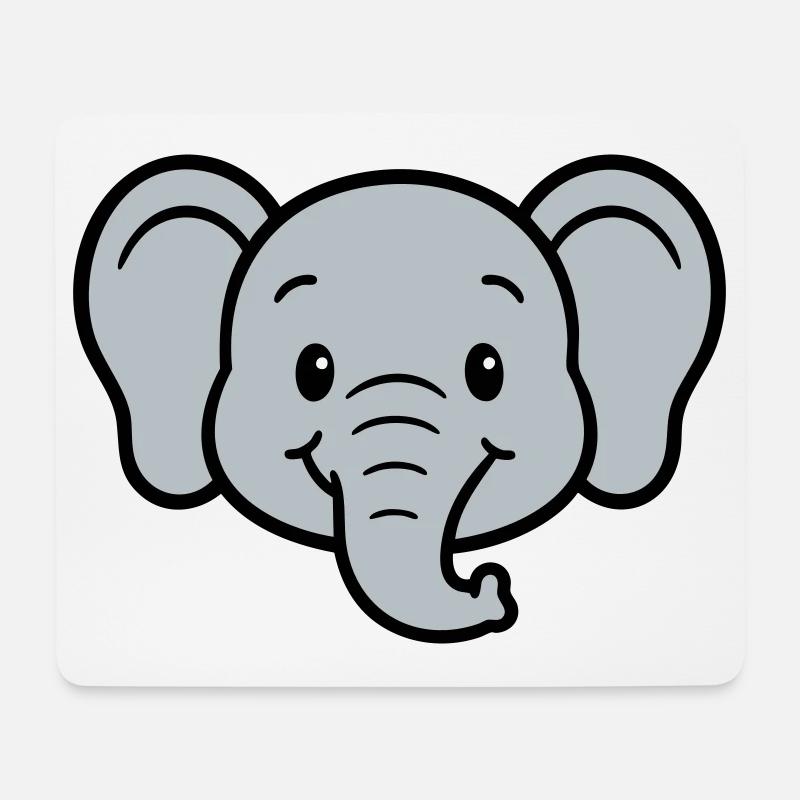 Verspielter Elefanten-Print für Kinder - Mousepad (Querformat) - Weiß