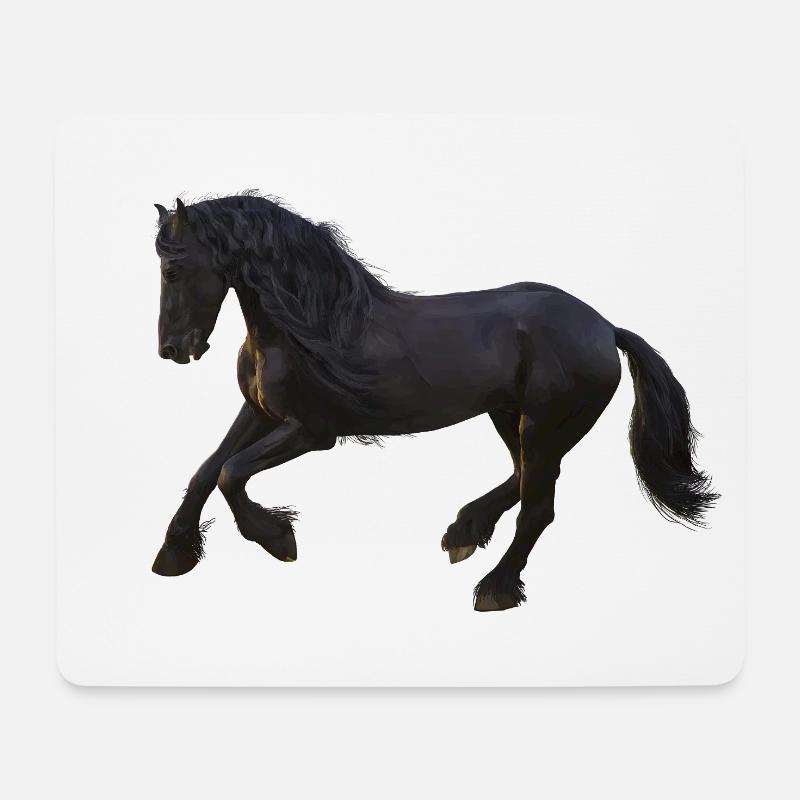 Pferd - Mousepad (Querformat) - Weiß