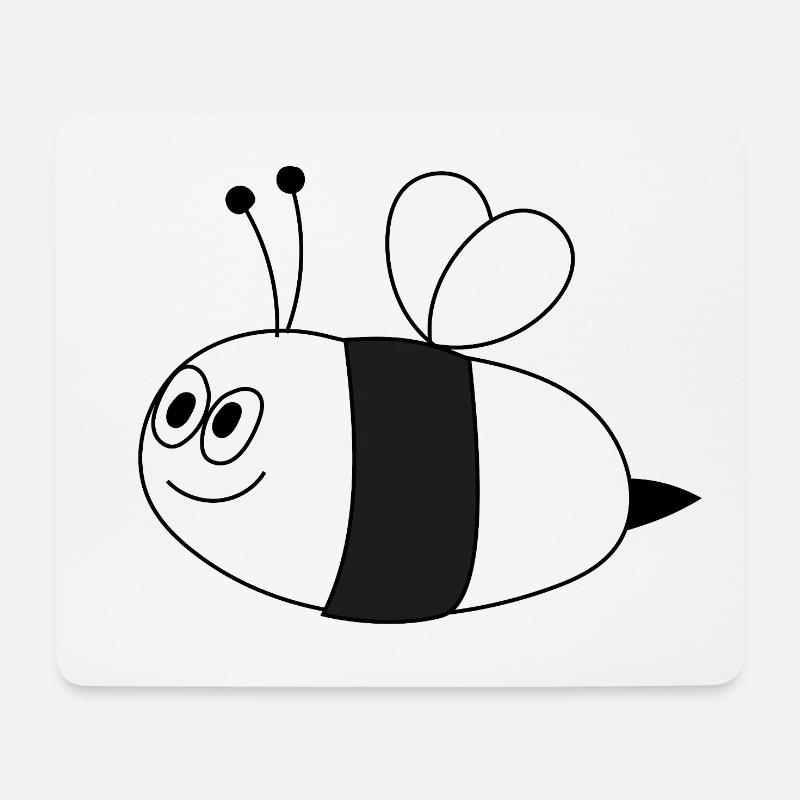 Biene - Mousepad (Querformat) - Weiß
