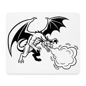 Drache_Drachen_Feuer_Gaming_Vektor - Mousepad (Querformat) - Weiß - Vorne