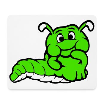 Raupe Wurm Schüchtern Freundlich Neugierig Guckend - Mousepad (Querformat) - Weiß - Vorne