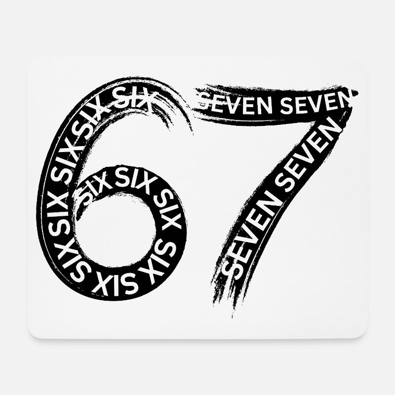 Six Seven Kids Meme 6 7 - Mousepad (Querformat) - Weiß