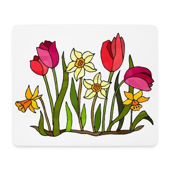 Blumen - Mousepad (Querformat) - Weiß - Vorne