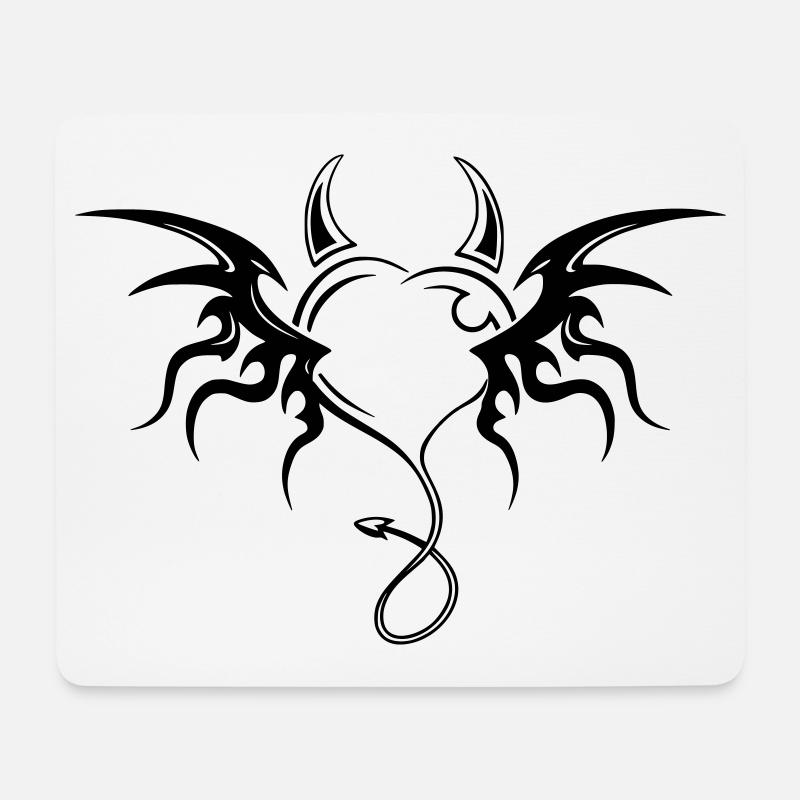 coeur de diable  - Tapis de souris (format paysage) - blanc
