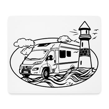 Camping-car au bord de la mer - Tapis de souris (format paysage) - blanc - Devant
