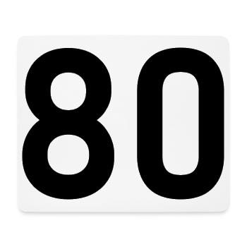 80. 80 JAHRE. 80. JUBILÄUM. 80-JAHRES-JUBILÄUM. - Mousepad (Querformat) - Weiß - Vorne