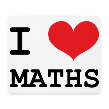 I Love Maths: Passion Mathematics T-Shirt - Mousepad (Querformat) - Weiß - Vorne