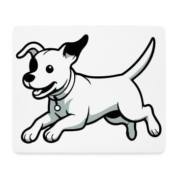 Verspielter Hund-Cartoon - Mousepad (Querformat) - Weiß - Vorne