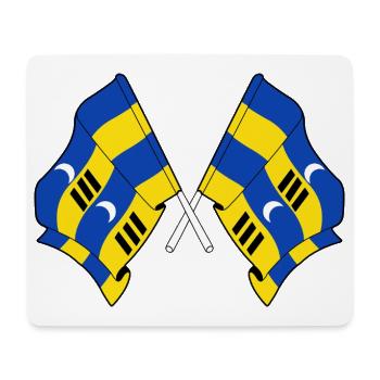 Gekreuzte Ameland-Flaggen – Inselstolz - Mousepad (Querformat) - Weiß - Vorne