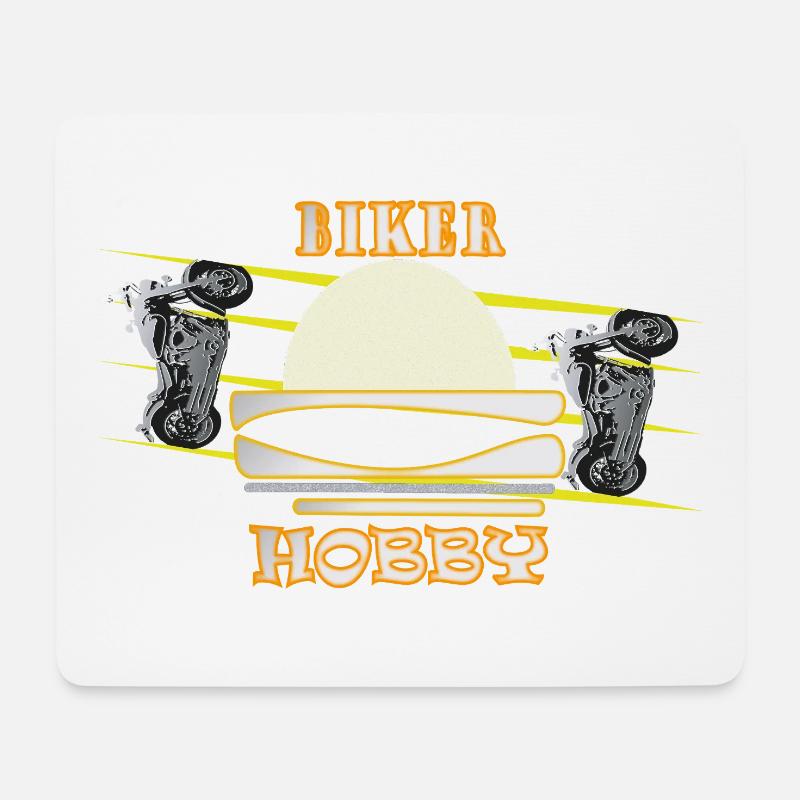 Biker Hobby Motorrad - Mousepad (Querformat) - Weiß