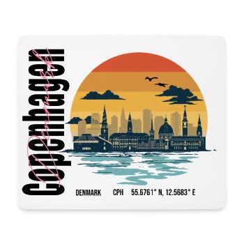Kopenhagen Skyline Retro Sunset - Mousepad (Querformat) - Weiß - Vorne