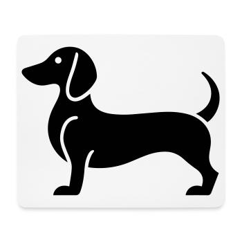 teckel - Tapis de souris (format paysage) - blanc - Devant