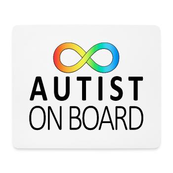 Autist on Board: Neurodiversitäts-Aufkleber - Mousepad (Querformat) - Weiß - Vorne