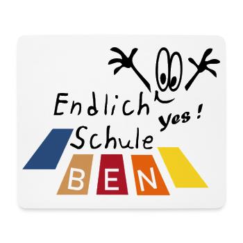 endlich Schule Ben - Mousepad (Querformat) - Weiß - Vorne