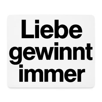 Liebe gewinnt immer Schriftzug Motiv CSD LGBTQ - Mousepad (Querformat) - Weiß - Vorne