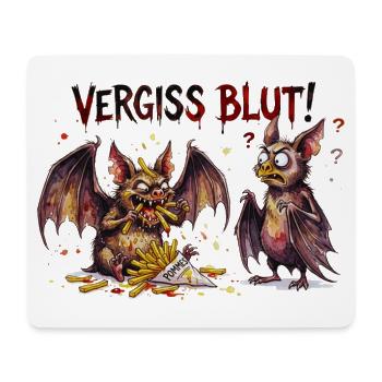 Vergiss Blut Pommes Fledermaus Halloween Design - Mousepad (Querformat) - Weiß - Vorne