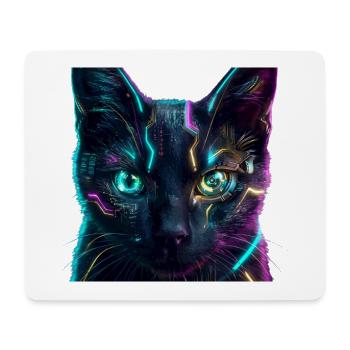 Katzen-Neonnetz - Mousepad (Querformat) - Weiß - Vorne