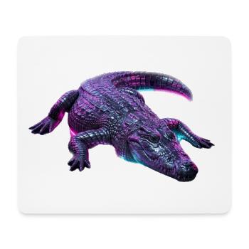 Neon-Krokodil-Aurora - Mousepad (Querformat) - Weiß - Vorne