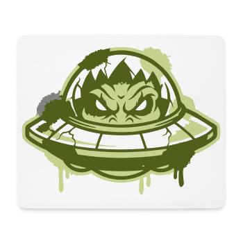 Logo graffiti d’OVNI extraterrestre - Tapis de souris (format paysage) - blanc - Devant