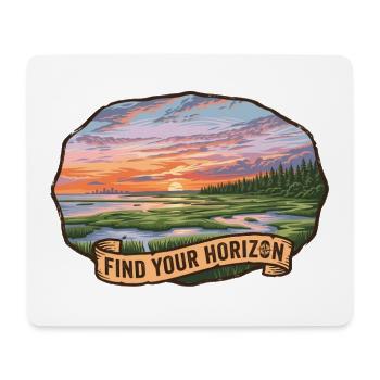 Paysage pittoresque avec coucher de soleil et ruban - Tapis de souris (format paysage) - blanc - Devant
